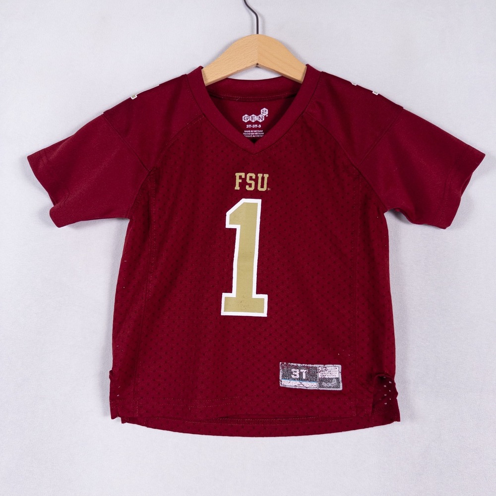 Gen2 FSU Football Jersey Toddler 3T Garnet Mesh V Neck Florida State Seminoles